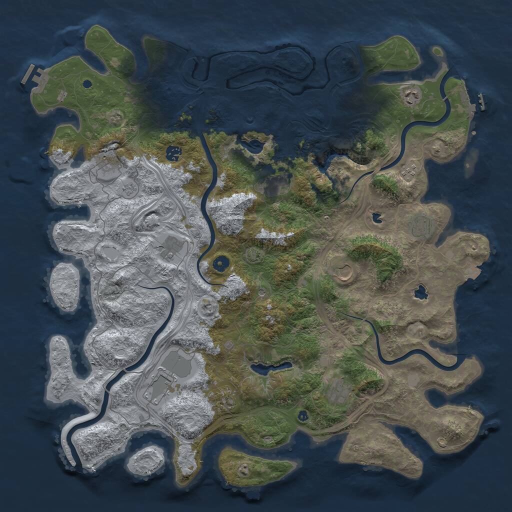 Rust Map: Procedural Map, Size: 4800, Seed: 1277000217, 17 Monuments