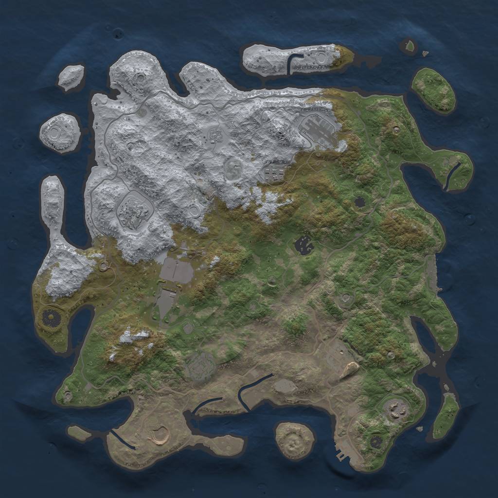 Rust Map: Procedural Map, Size: 4000, Seed: 1545825030, 16 Monuments