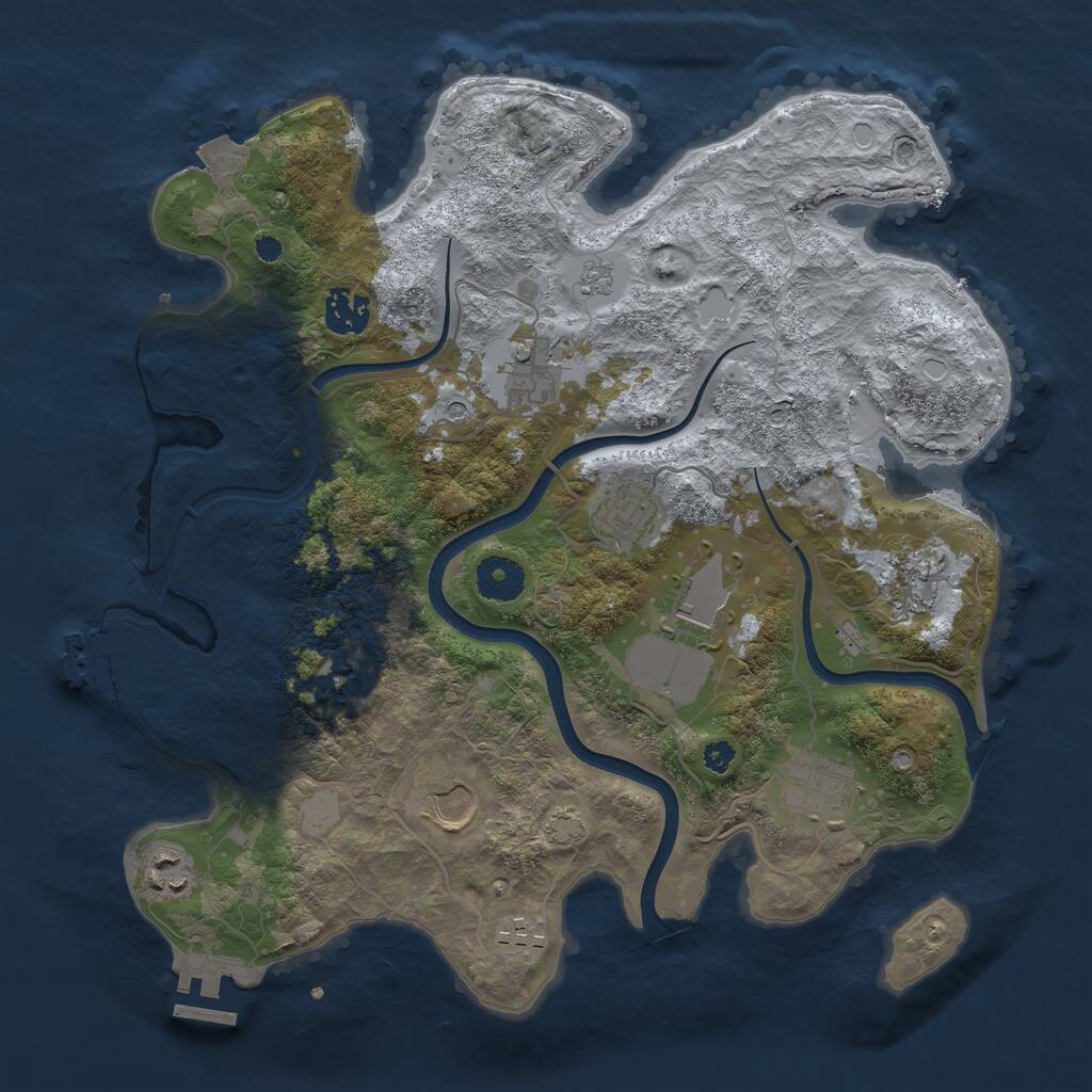 Rust Map: Procedural Map, Size: 3500, Seed: 56986646, 15 Monuments