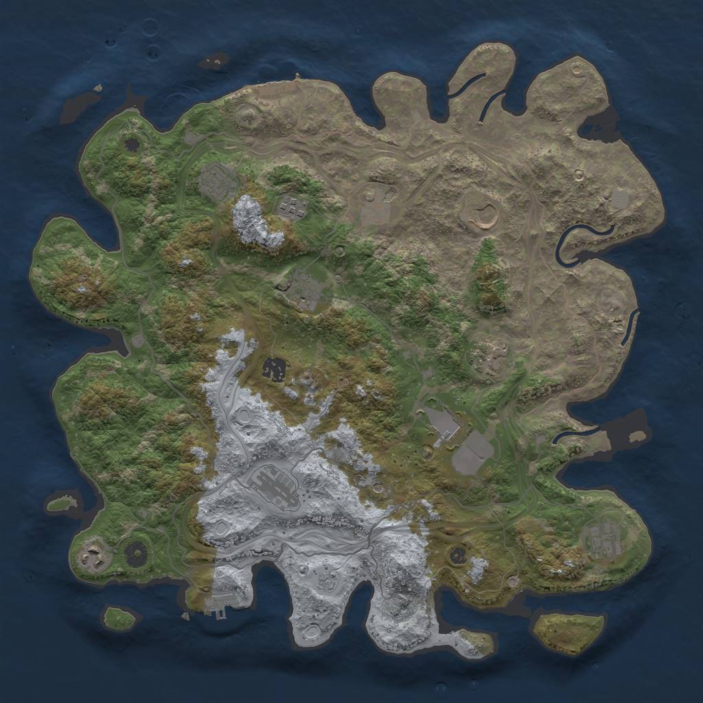 Rust Map: Procedural Map, Size: 4250, Seed: 169346697, 18 Monuments