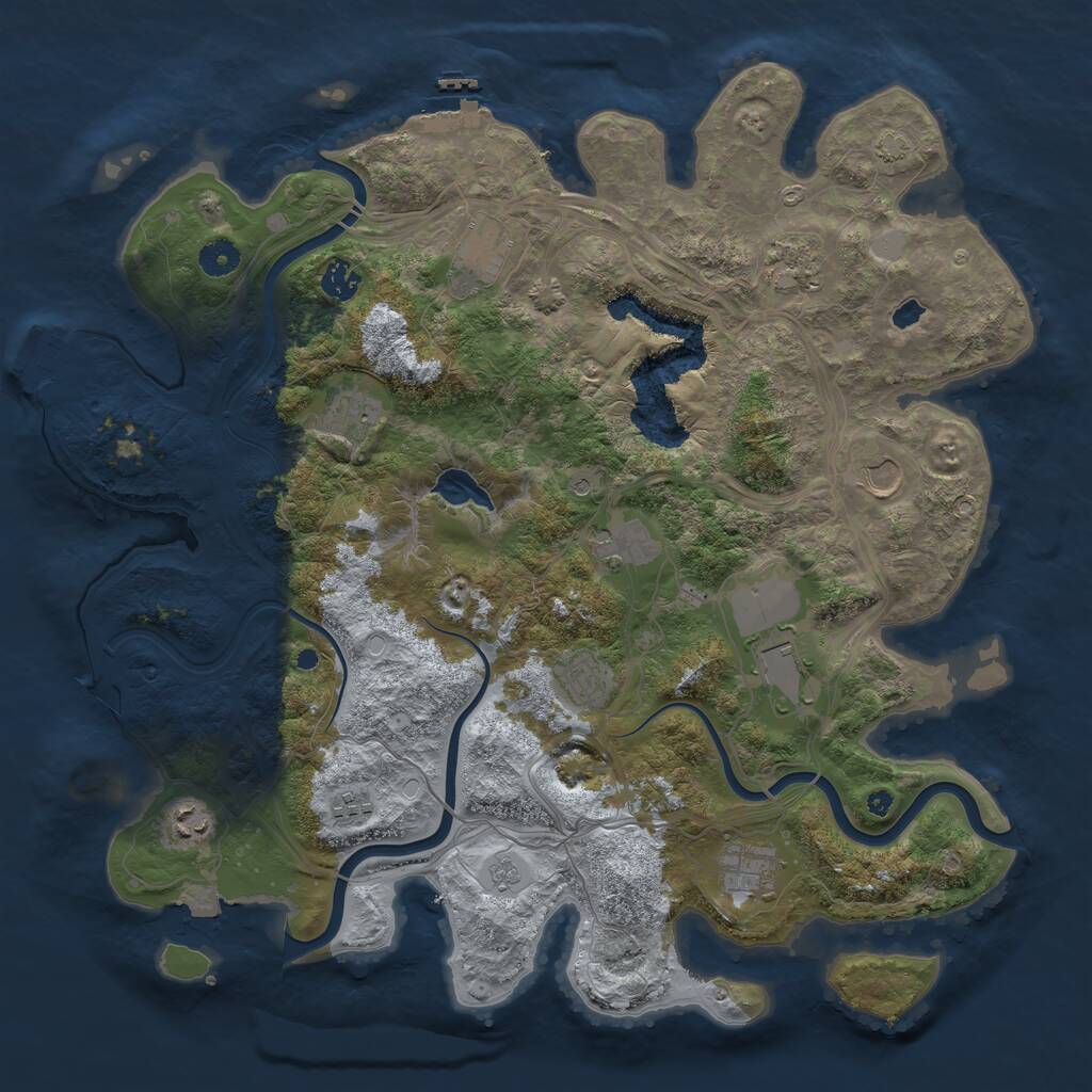 Rust Map: Procedural Map, Size: 4250, Seed: 169346697, 17 Monuments