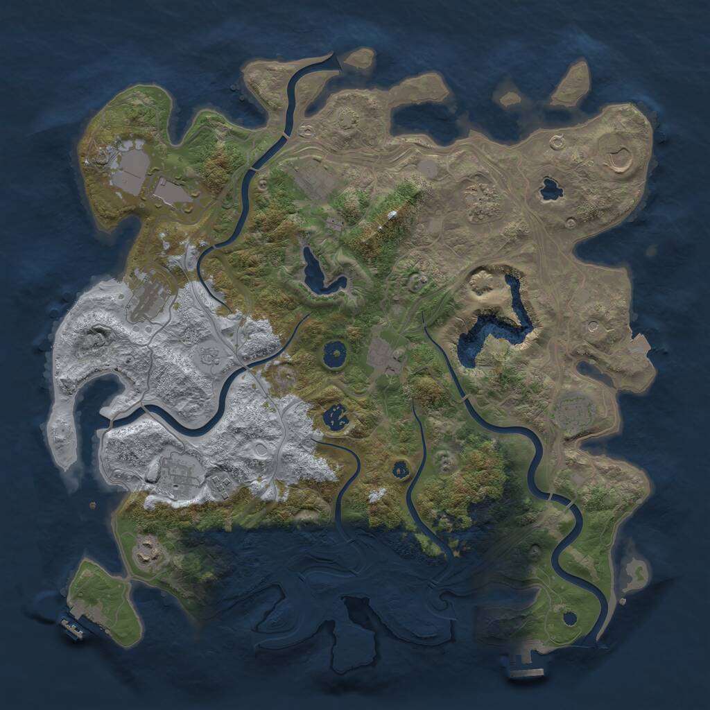 Rust Map: Procedural Map, Size: 4250, Seed: 86782675, 17 Monuments