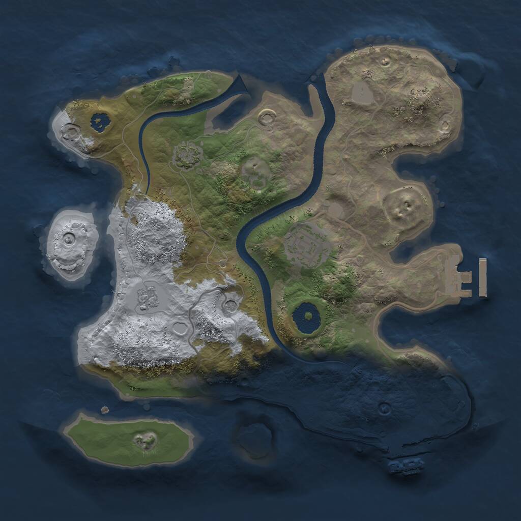 Rust Map: Procedural Map, Size: 2700, Seed: 1933327532, 7 Monuments