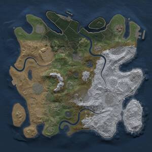 Thumbnail Rust Map: Procedural Map, Size: 3500, Seed: 610968361, 18 Monuments
