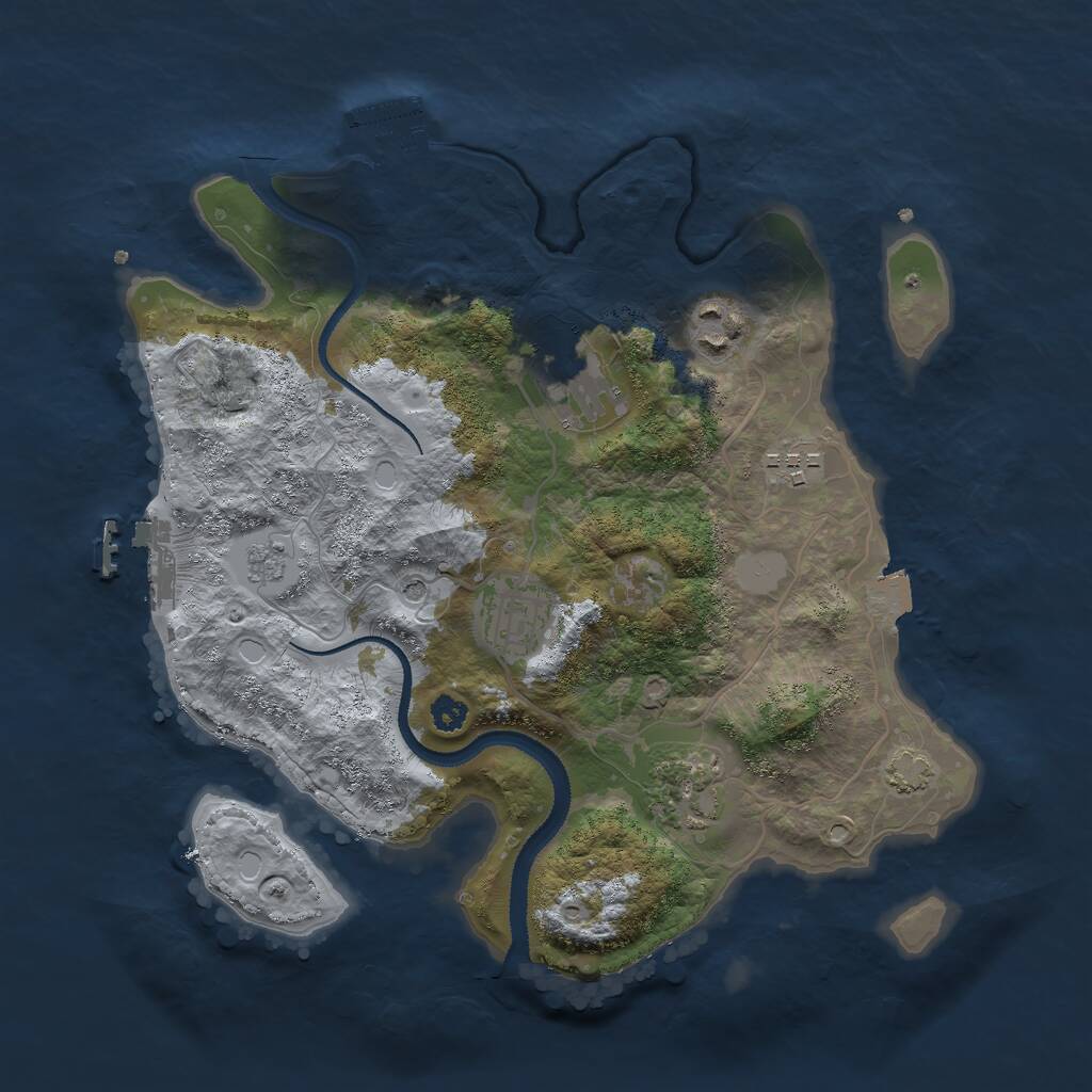 Rust Map: Procedural Map, Size: 3000, Seed: 669413, 11 Monuments