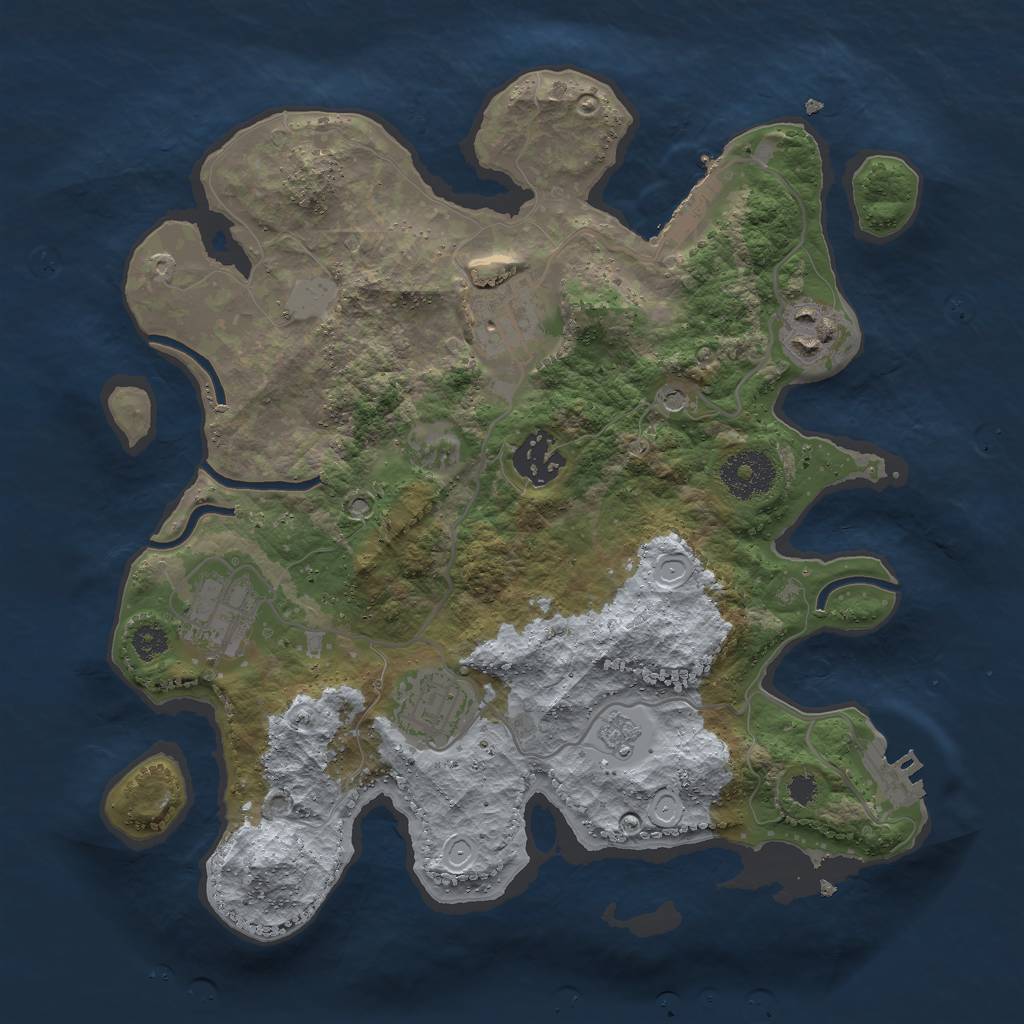 Rust Map: Procedural Map, Size: 3000, Seed: 45234532, 12 Monuments