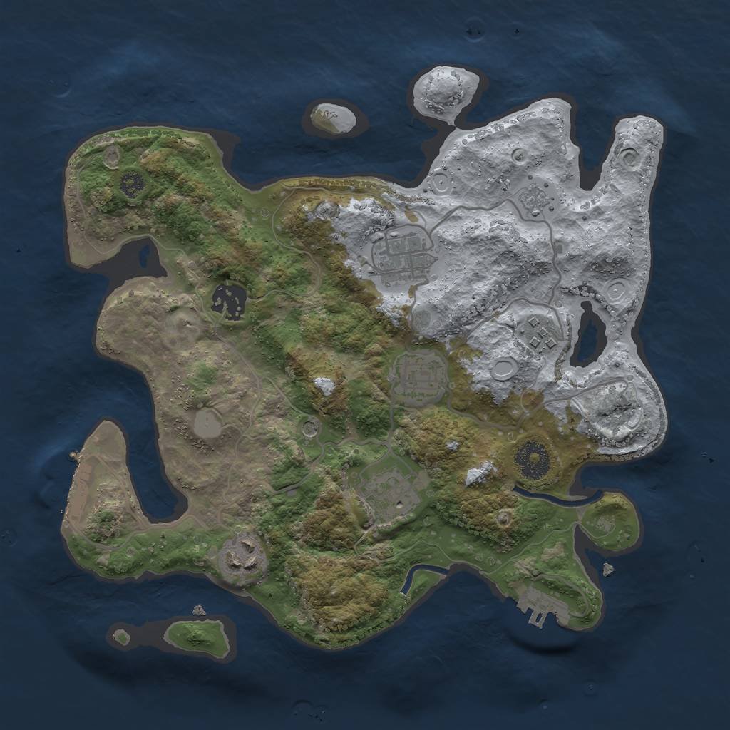 Rust Map: Procedural Map, Size: 3000, Seed: 1399, 13 Monuments