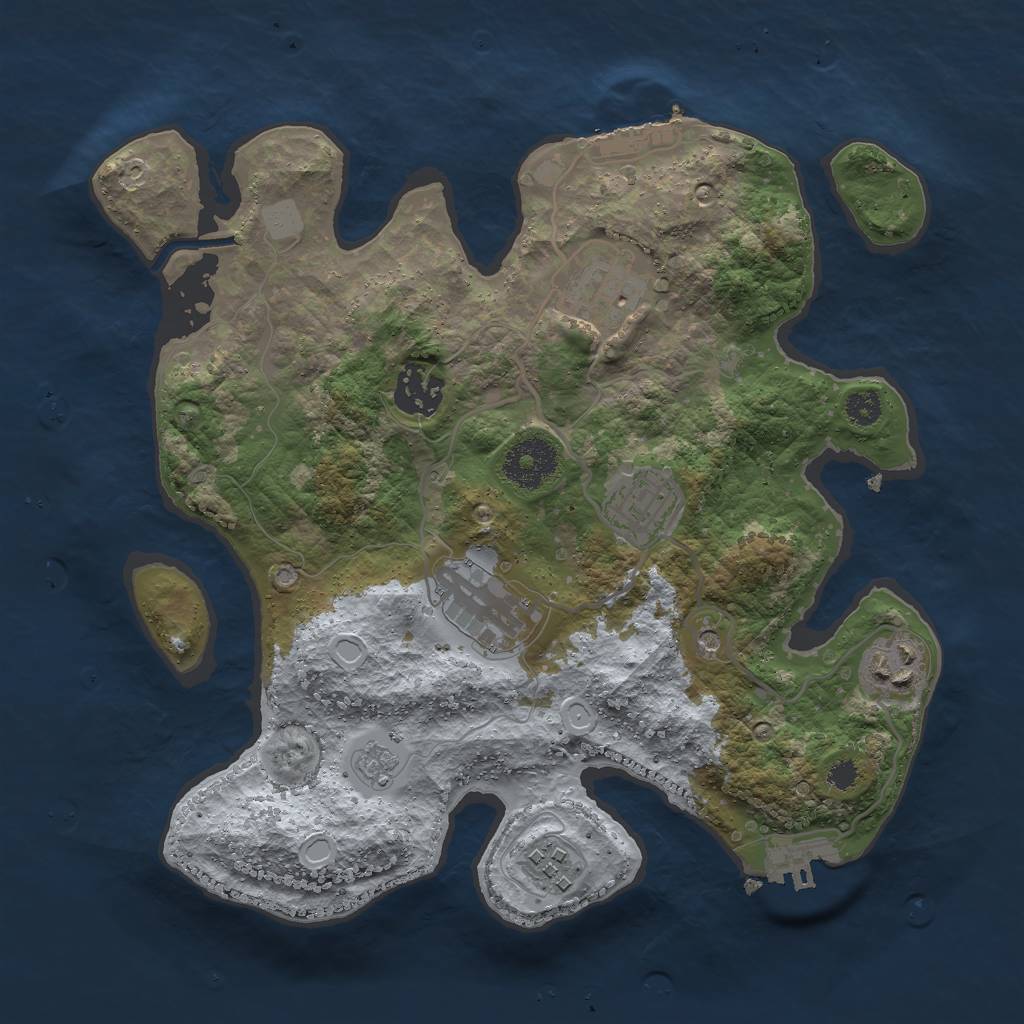 Rust Map: Procedural Map, Size: 3000, Seed: 95333, 13 Monuments