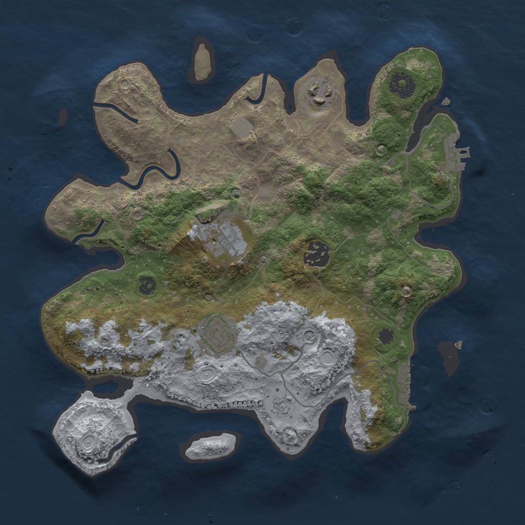 Rust Map: Procedural Map, Size: 3000, Seed: 4133, 11 Monuments