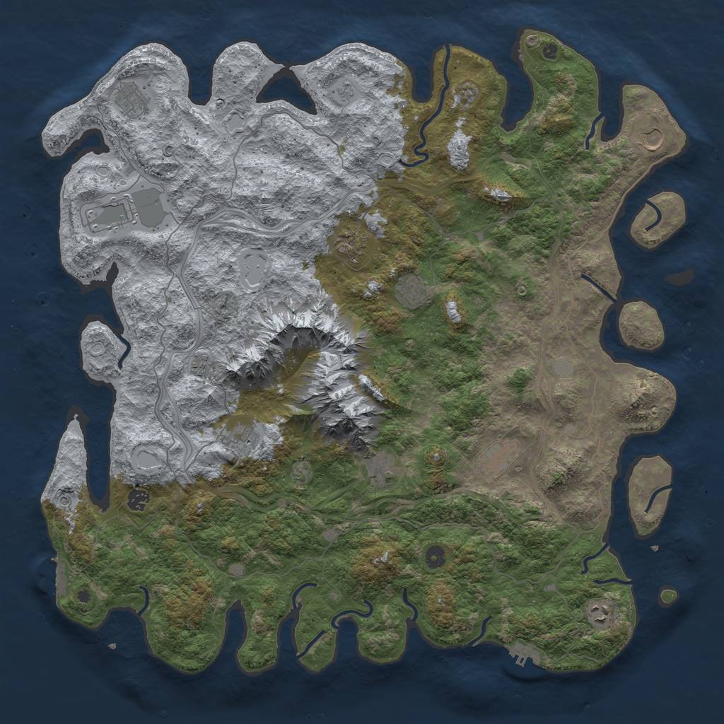 Rust Map: Procedural Map, Size: 5000, Seed: 402028683, 18 Monuments
