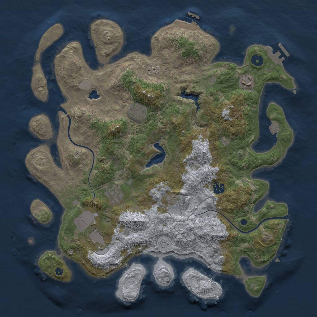 Rust Map: Procedural Map, Size: 4000, Seed: 711, 13 Monuments
