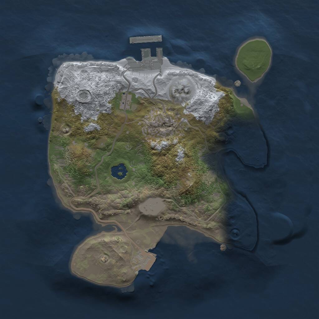 Rust Map: Procedural Map, Size: 2000, Seed: 62825, 2 Monuments