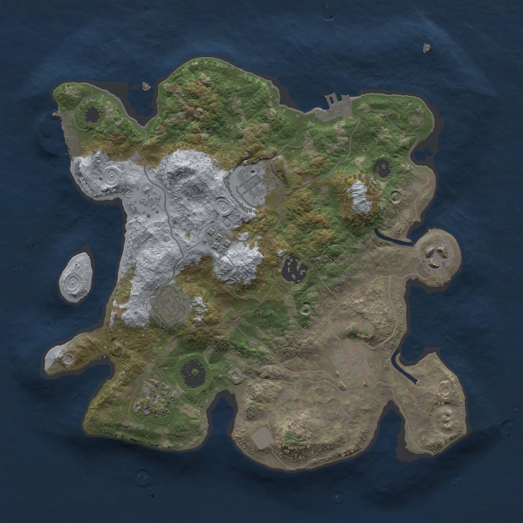 Rust Map: Procedural Map, Size: 3000, Seed: 10929, 13 Monuments