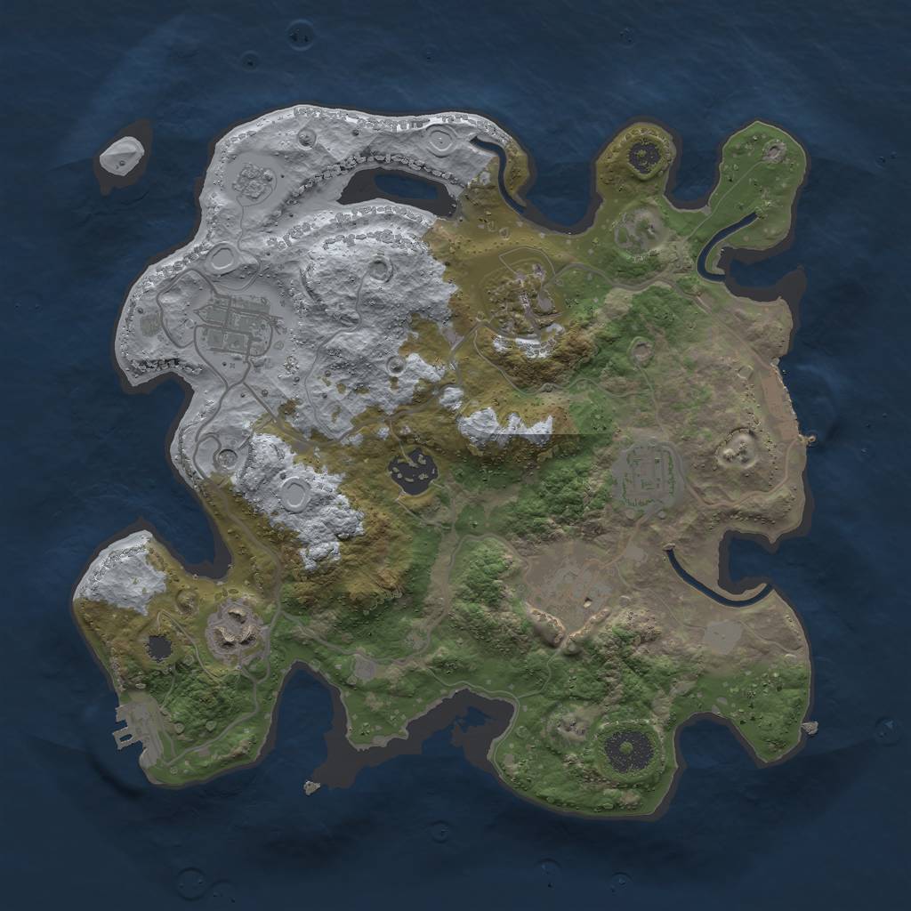 Rust Map: Procedural Map, Size: 3000, Seed: 272489649, 13 Monuments