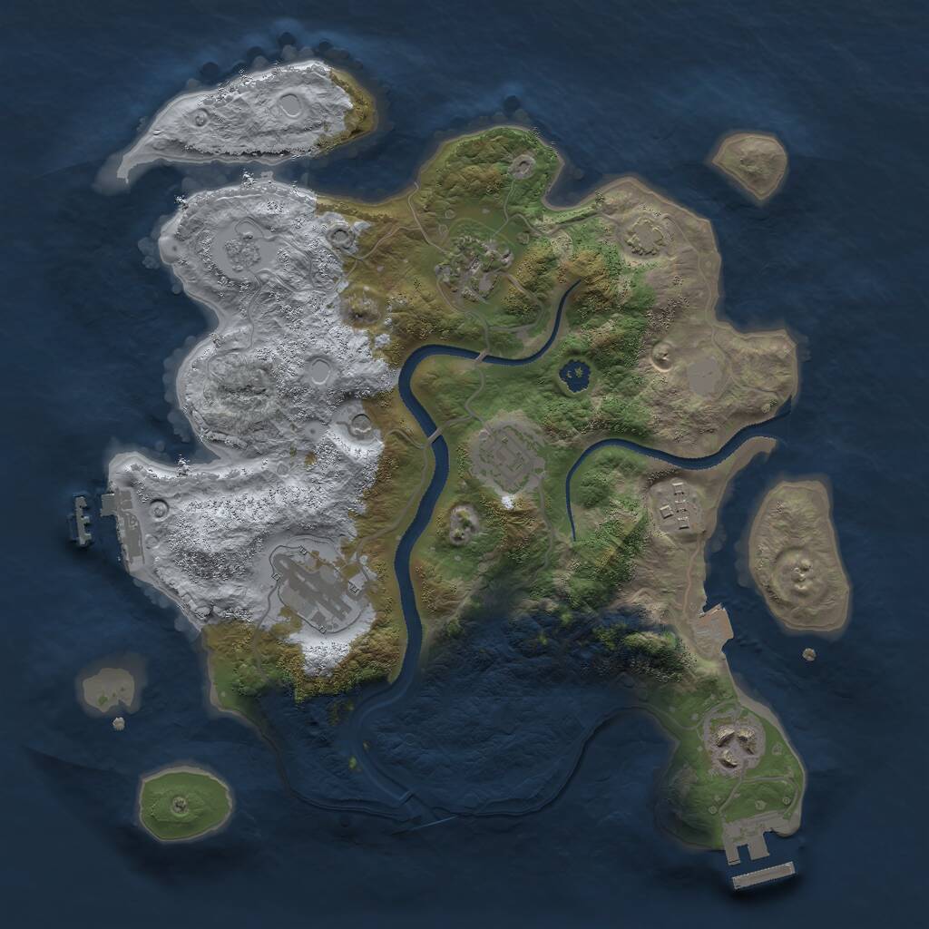 Rust Map: Procedural Map, Size: 3000, Seed: 24964, 11 Monuments
