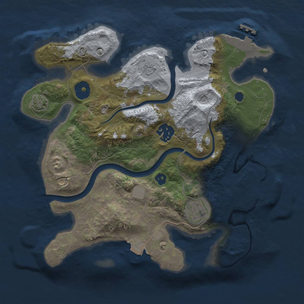 Rust Map: Procedural Map, Size: 2700, Seed: 681862917, 8 Monuments