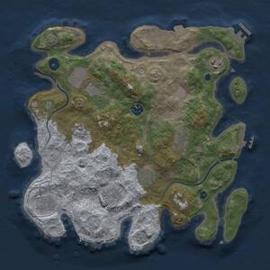 Thumbnail Rust Map: Procedural Map, Size: 3500, Seed: 1153527171, 15 Monuments
