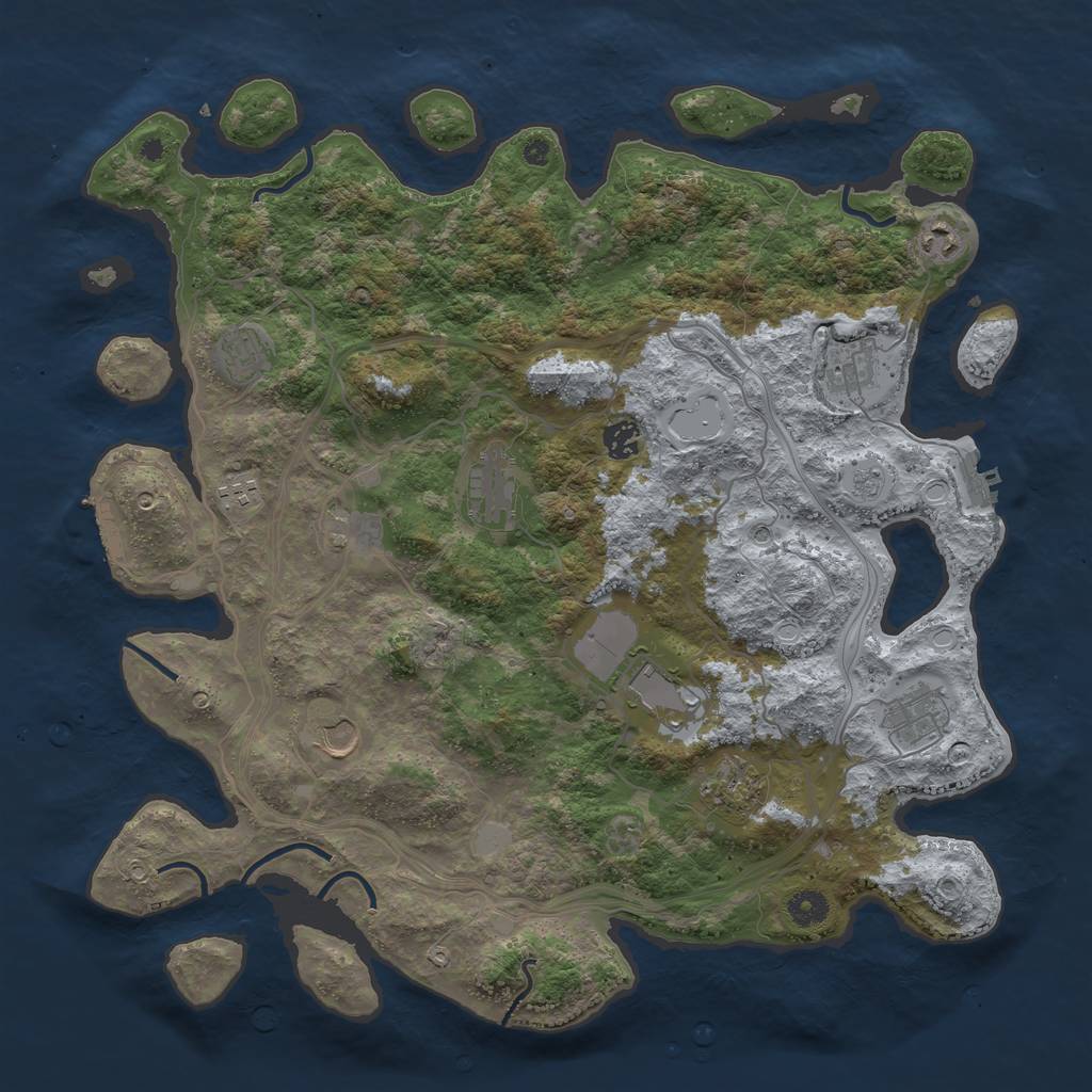 Rust Map: Procedural Map, Size: 4250, Seed: 584553153, 18 Monuments