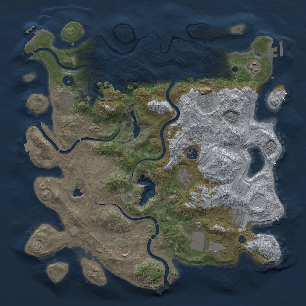 Rust Map: Procedural Map, Size: 4250, Seed: 584553153, 16 Monuments