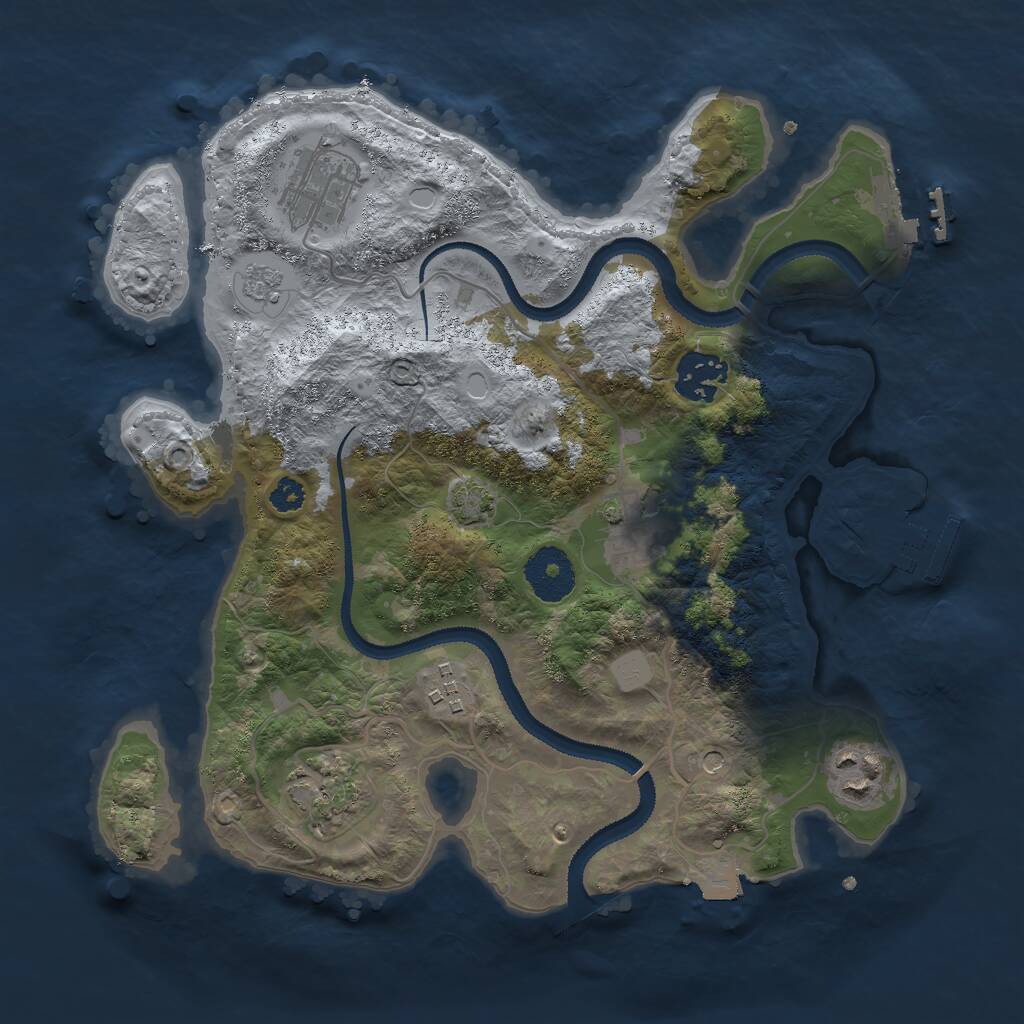 Rust Map: Procedural Map, Size: 3000, Seed: 31875, 12 Monuments