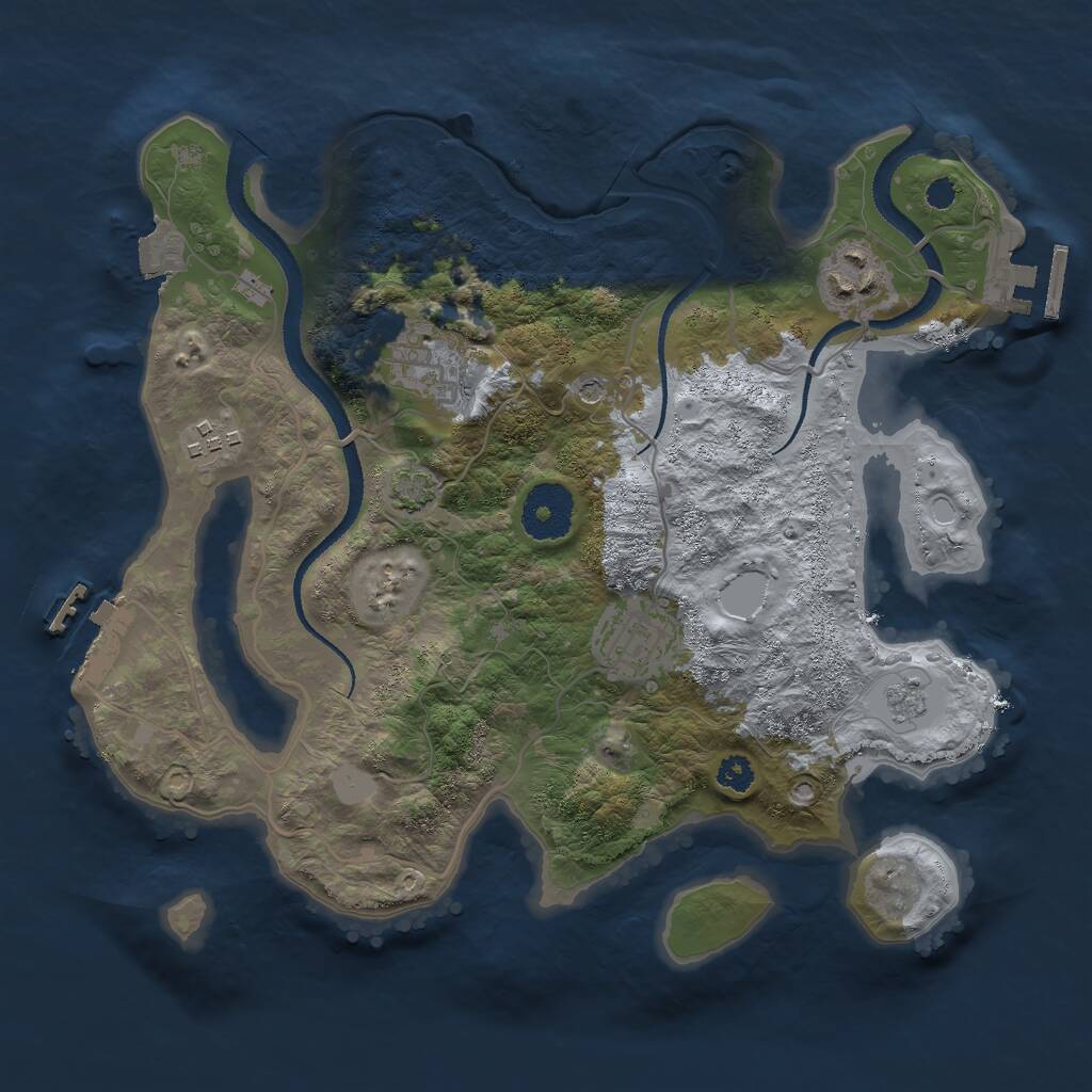 Rust Map: Procedural Map, Size: 3000, Seed: 1412003155, 10 Monuments