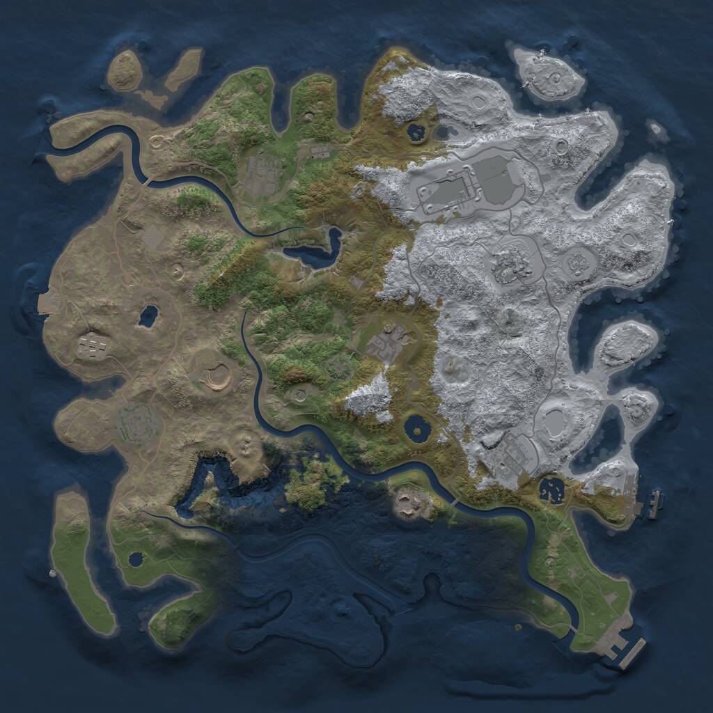 Rust Map: Procedural Map, Size: 4000, Seed: 1996540270, 16 Monuments