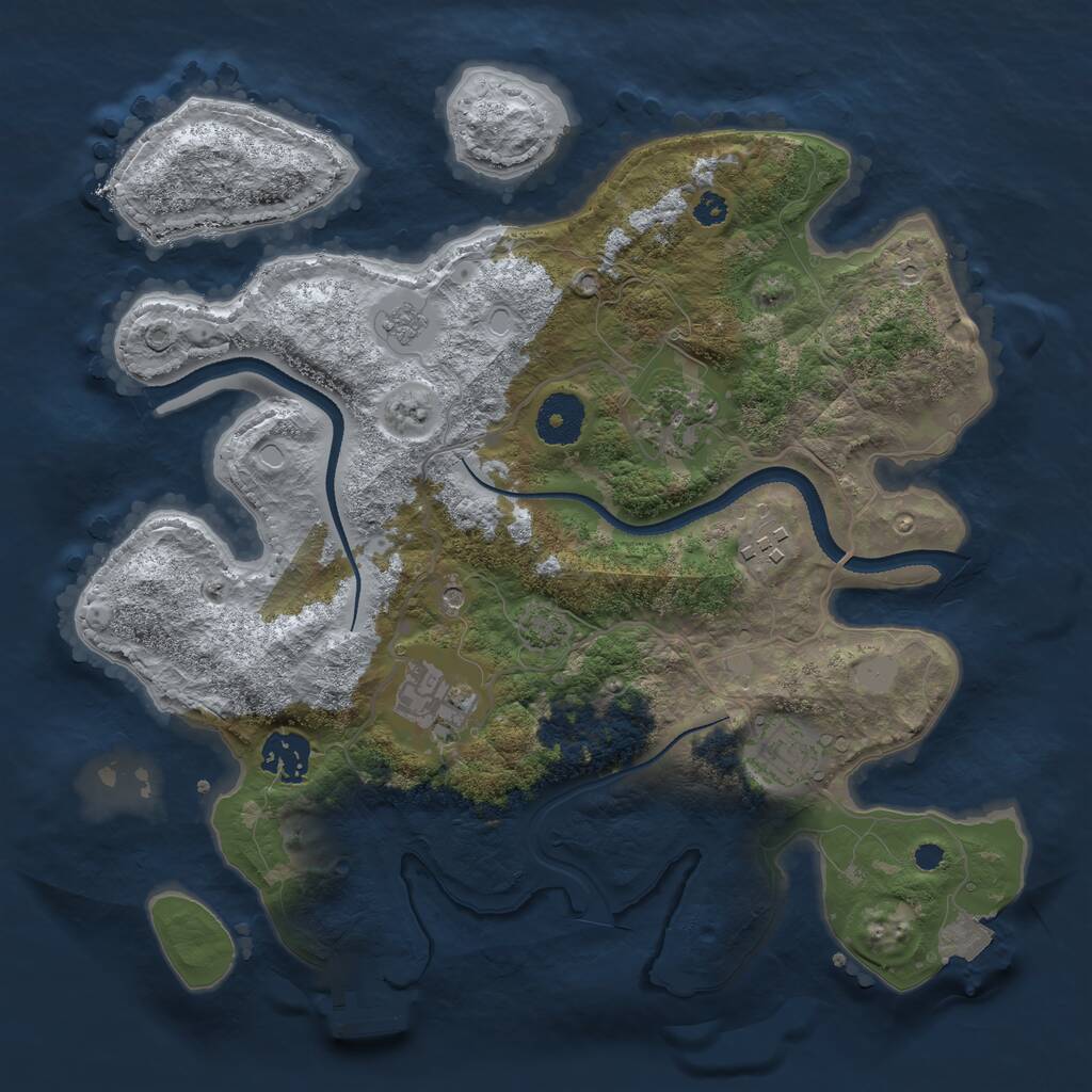 Rust Map: Procedural Map, Size: 3250, Seed: 67780120, 10 Monuments