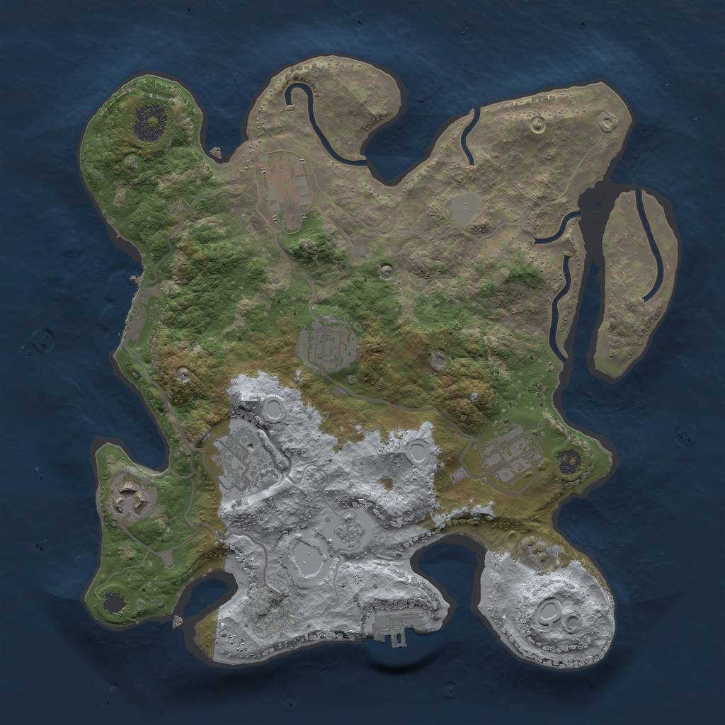 Rust Map: Procedural Map, Size: 3000, Seed: 8954106, 11 Monuments