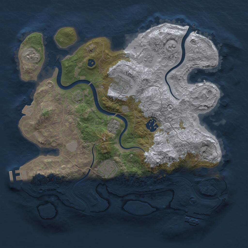 Rust Map: Procedural Map, Size: 3125, Seed: 1234567890, 9 Monuments
