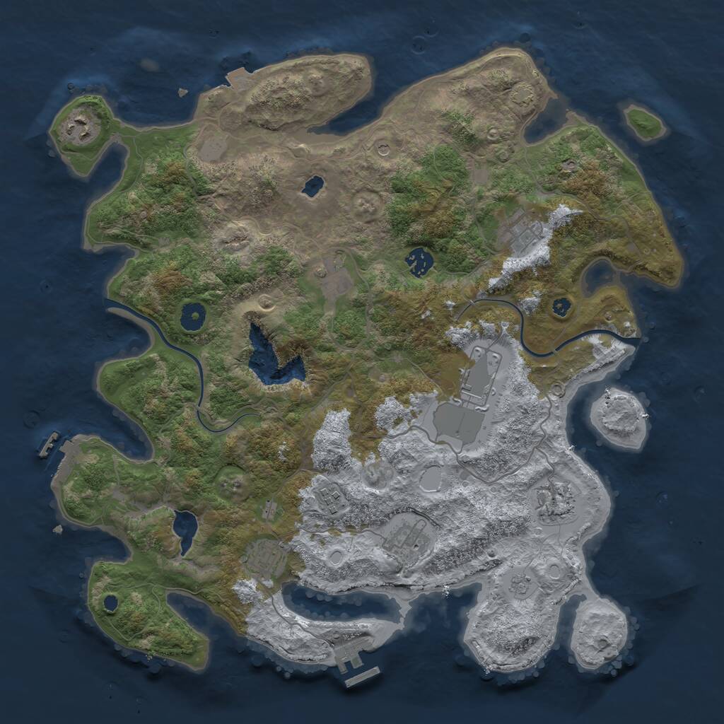 Rust Map: Procedural Map, Size: 4000, Seed: 1060855616, 15 Monuments