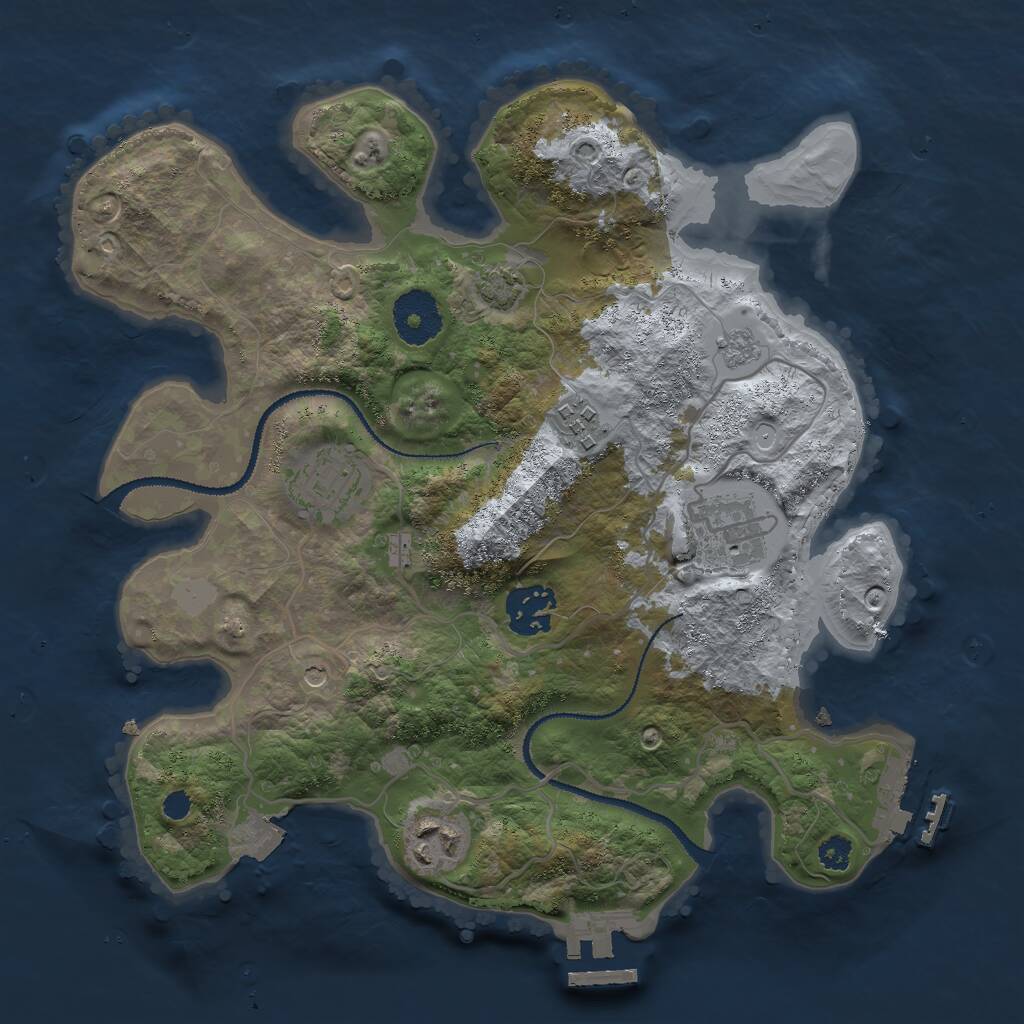 Rust Map: Procedural Map, Size: 3000, Seed: 1768413827, 11 Monuments