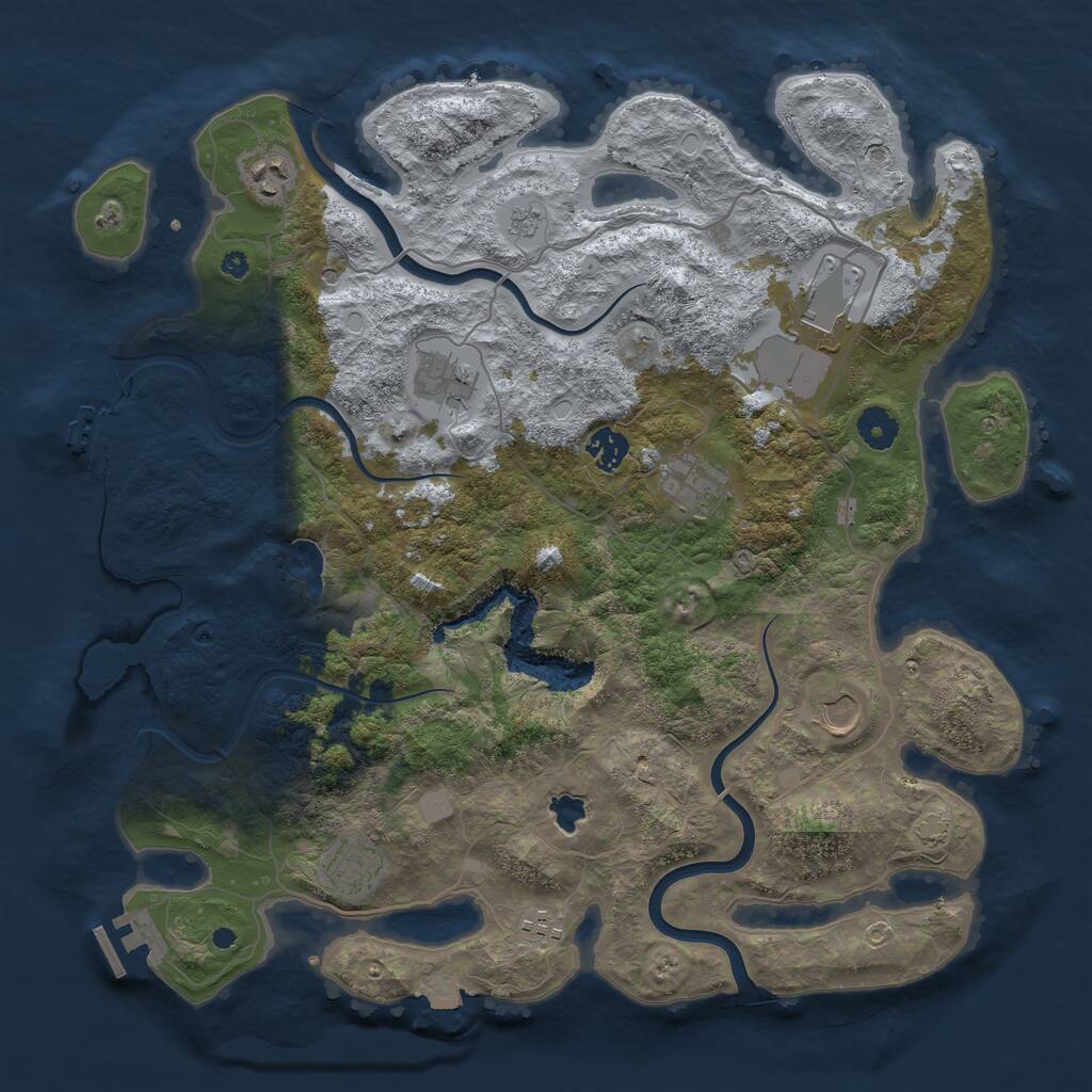 Rust Map: Procedural Map, Size: 4000, Seed: 23593082, 14 Monuments