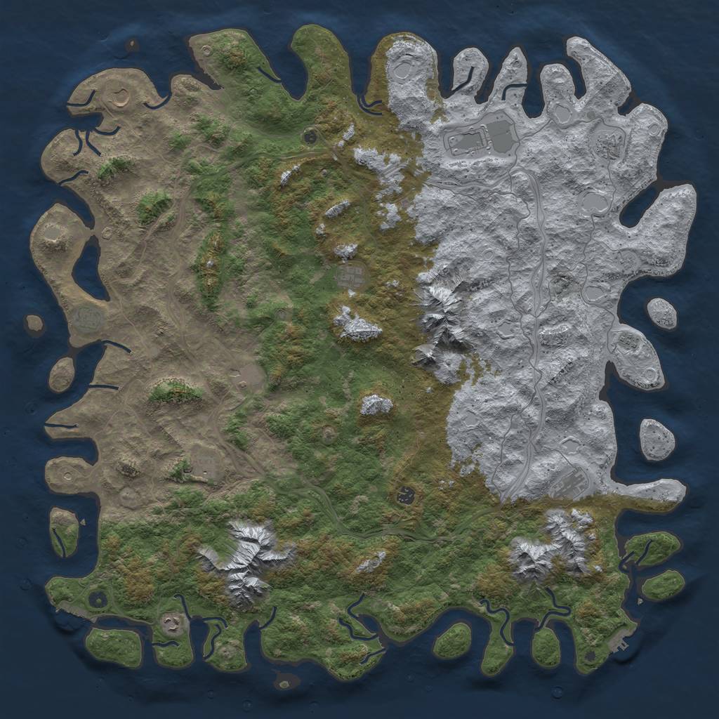 Rust Map: Procedural Map, Size: 6000, Seed: 87068902, 18 Monuments