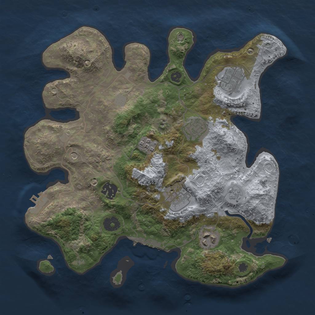 Rust Map: Procedural Map, Size: 3000, Seed: 20544, 13 Monuments