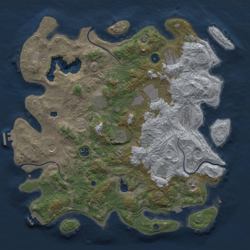 Rust Map: Procedural Map, Size: 4250, Seed: 2228888, 16 Monuments