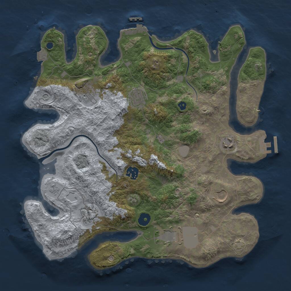 Rust Map: Procedural Map, Size: 3500, Seed: 316565, 14 Monuments