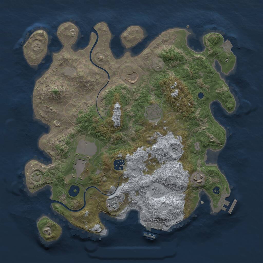 Rust Map: Procedural Map, Size: 3500, Seed: 1738680992, 12 Monuments