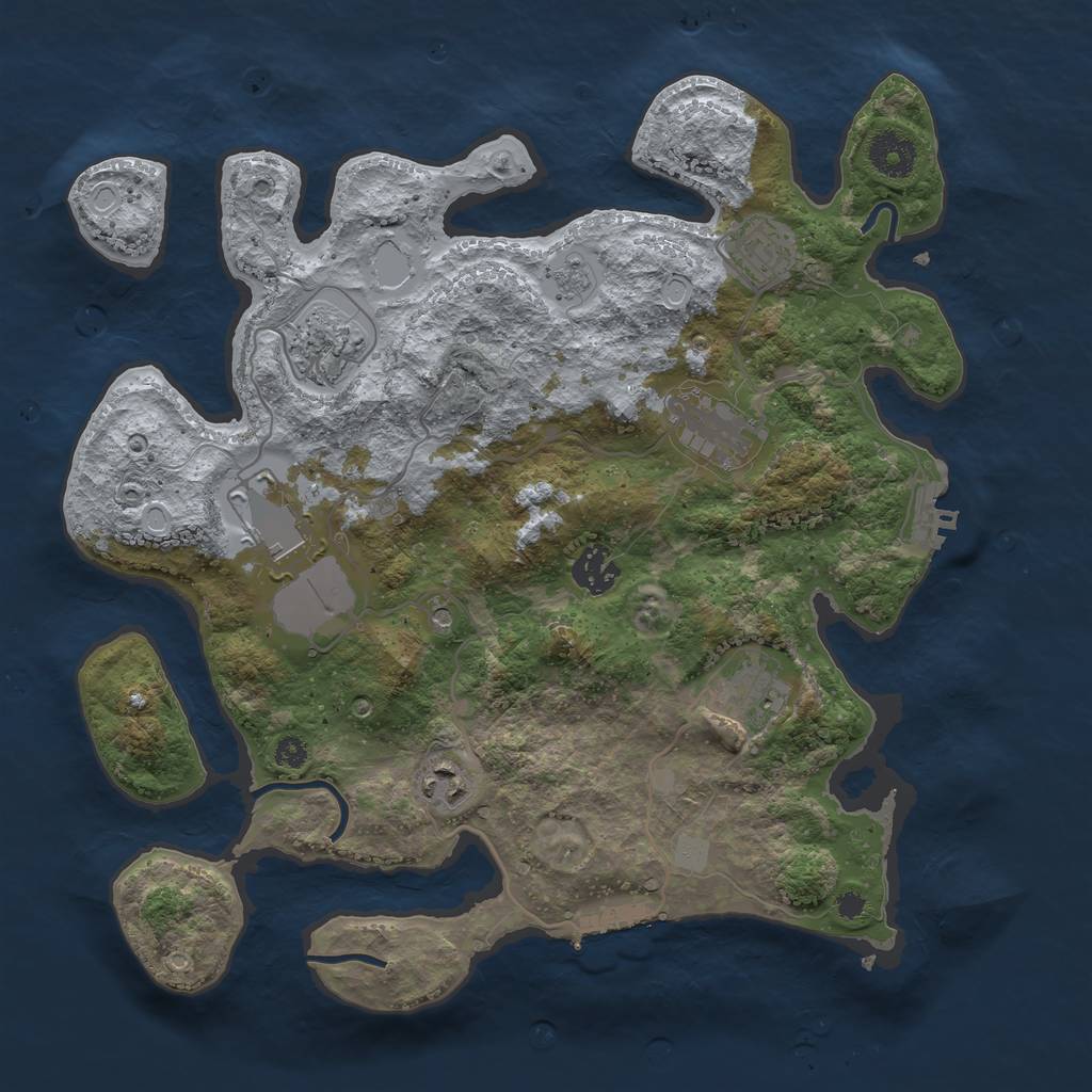 Rust Map: Procedural Map, Size: 3500, Seed: 1801420108, 14 Monuments