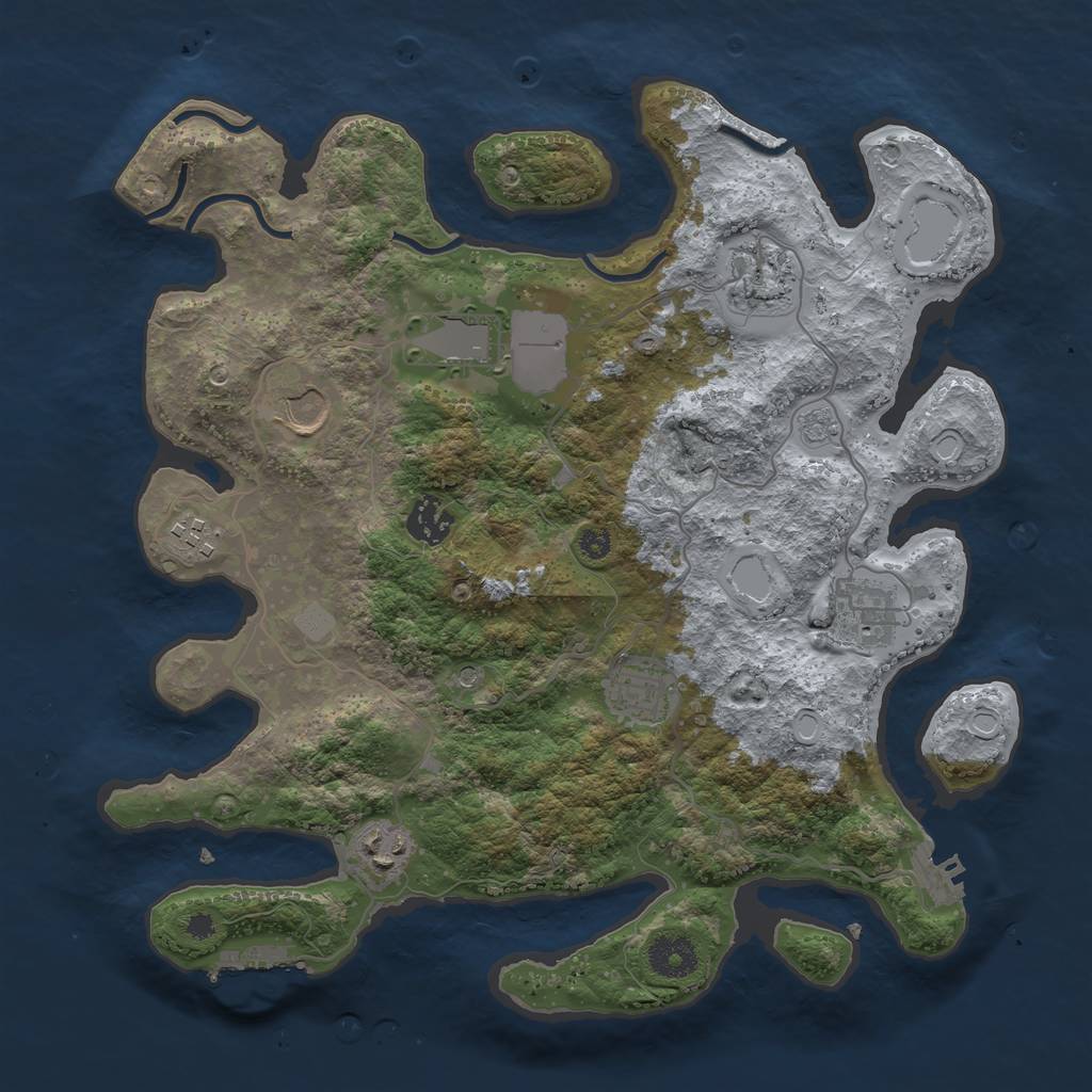 Rust Map: Procedural Map, Size: 3505, Seed: 1320091316, 15 Monuments