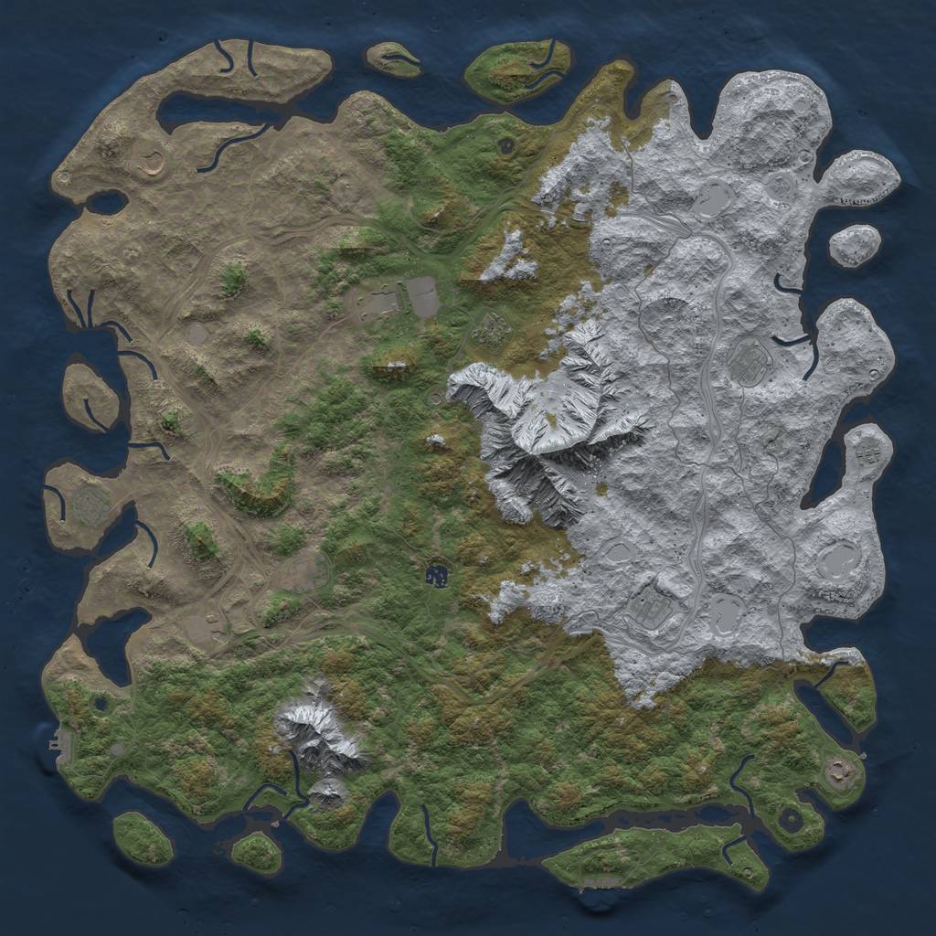 Rust Map: Procedural Map, Size: 6000, Seed: 1096588610, 18 Monuments