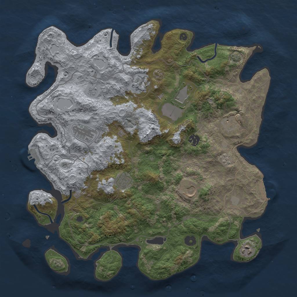 Rust Map: Procedural Map, Size: 4000, Seed: 620170827, 17 Monuments