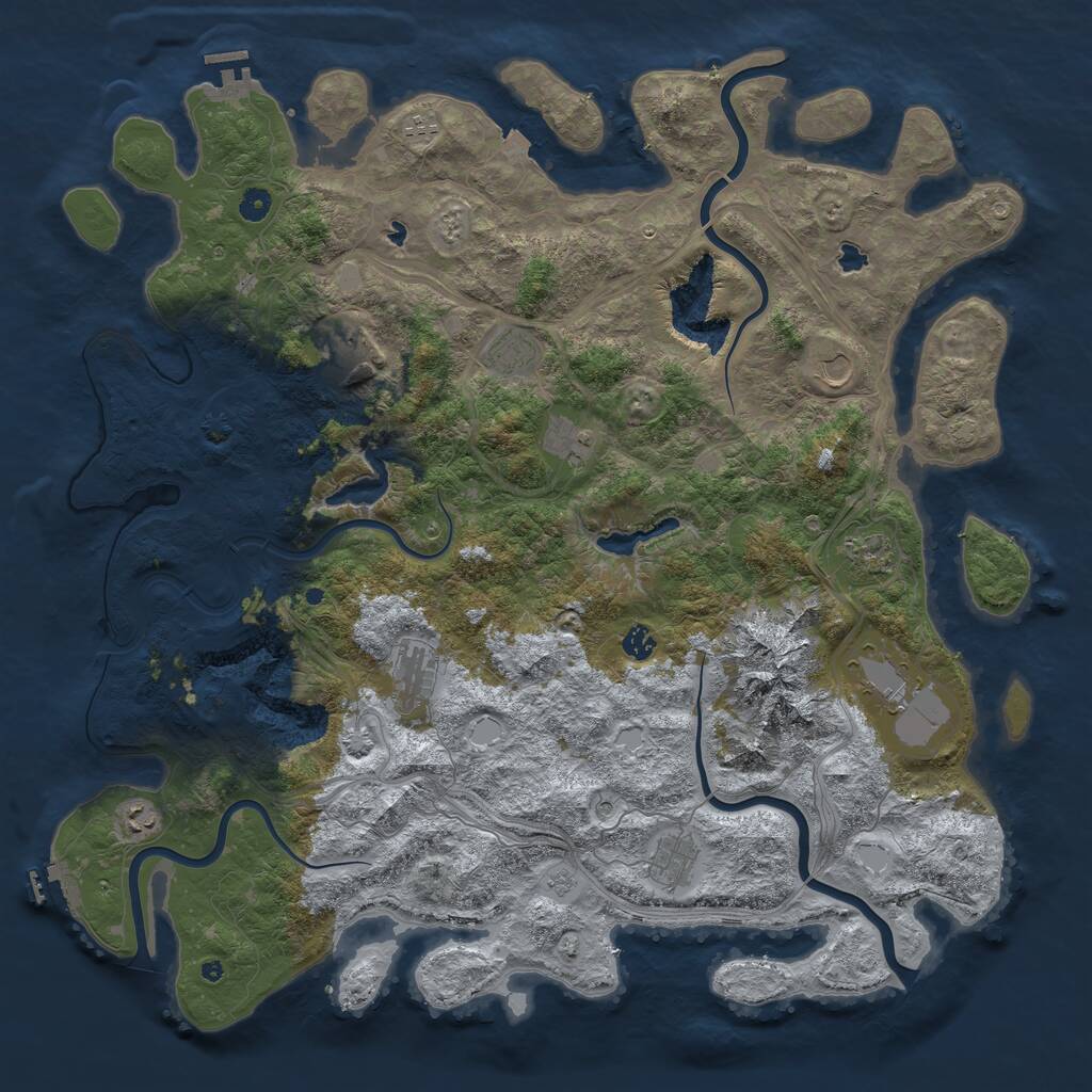 Rust Map: Procedural Map, Size: 5000, Seed: 420000, 17 Monuments
