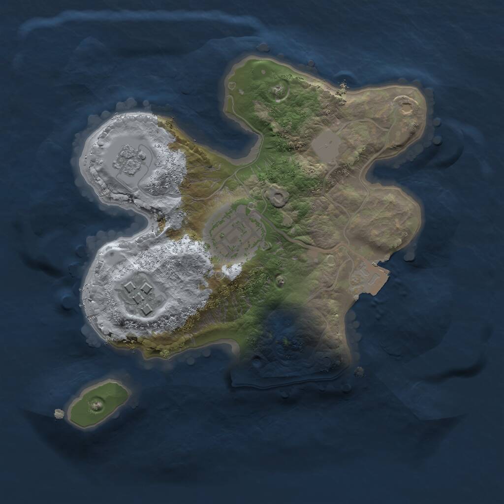 Rust Map: Procedural Map, Size: 2000, Seed: 293847, 4 Monuments