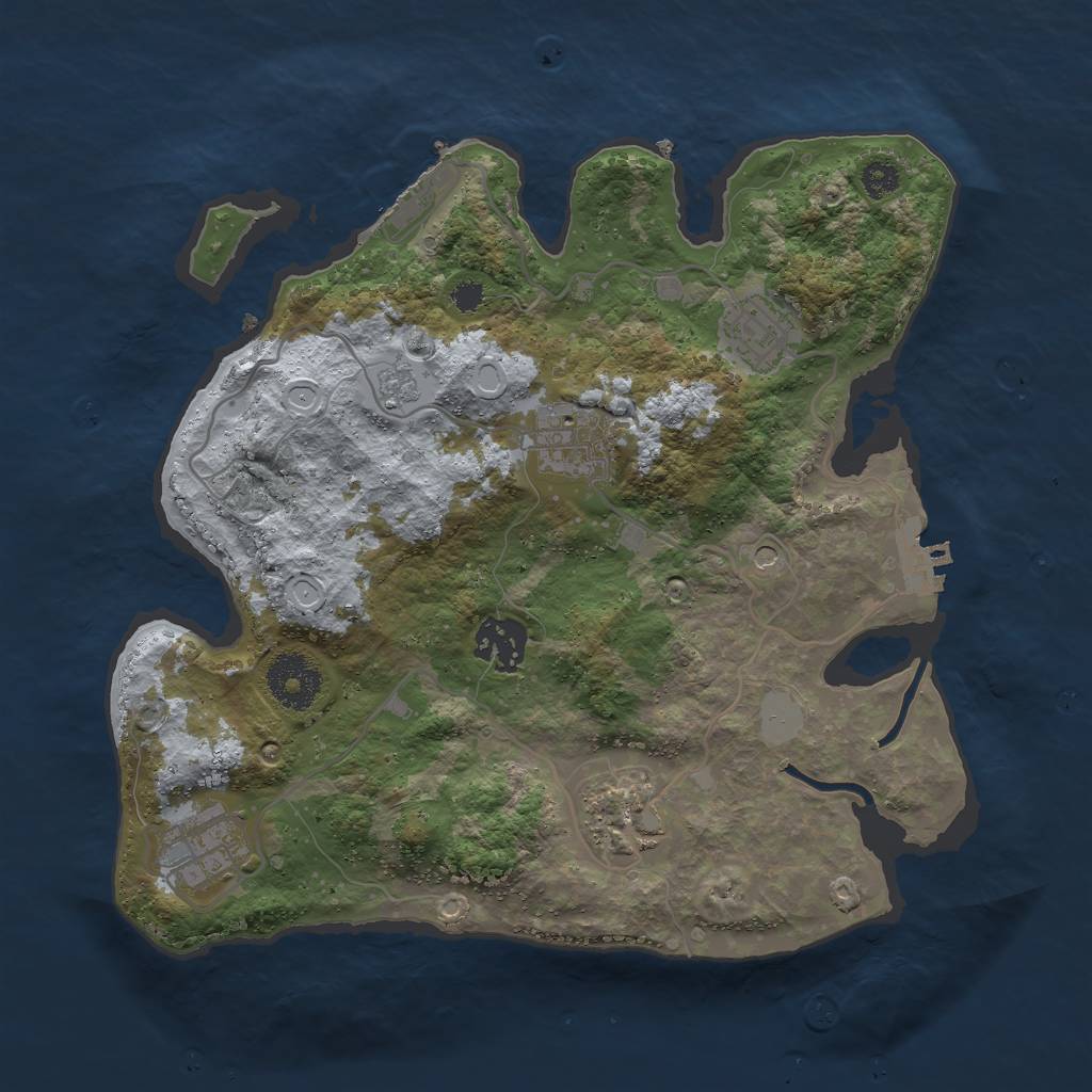 Rust Map: Procedural Map, Size: 3000, Seed: 883557127, 12 Monuments