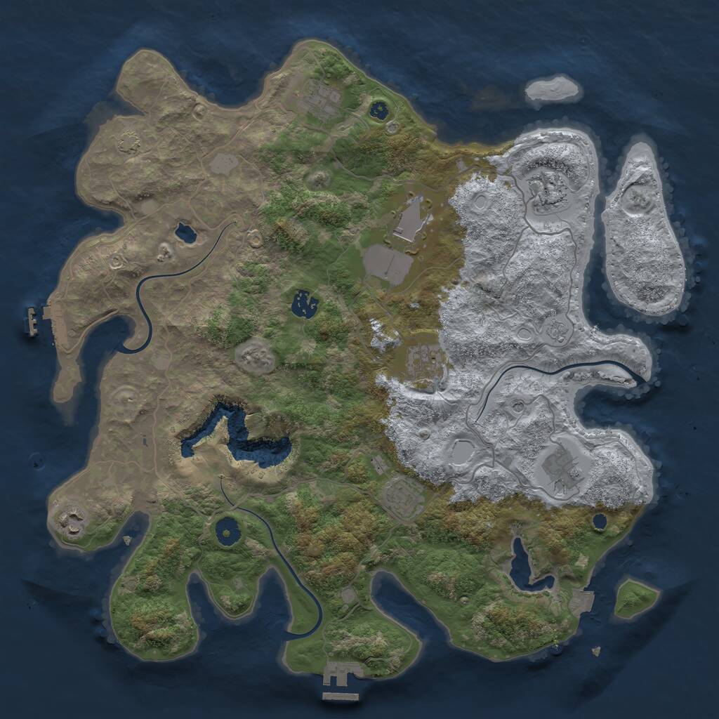 Rust Map: Procedural Map, Size: 4024, Seed: 123349283, 14 Monuments