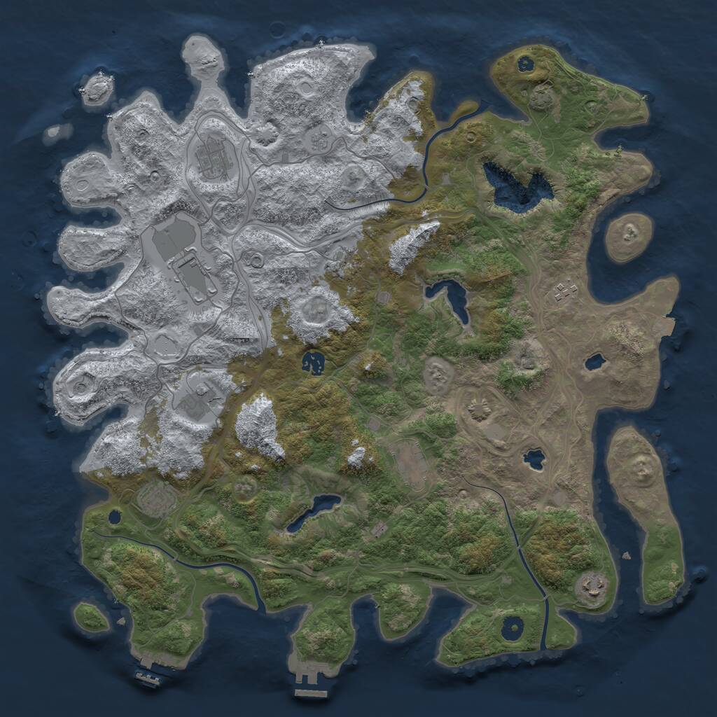 Rust Map: Procedural Map, Size: 4500, Seed: 1181911489, 15 Monuments