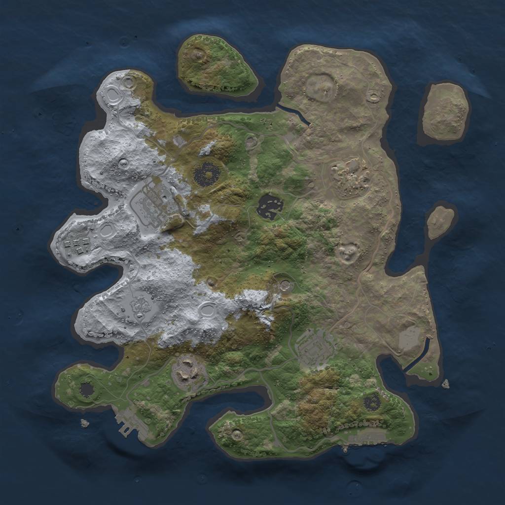 Rust Map: Procedural Map, Size: 3000, Seed: 14975, 13 Monuments