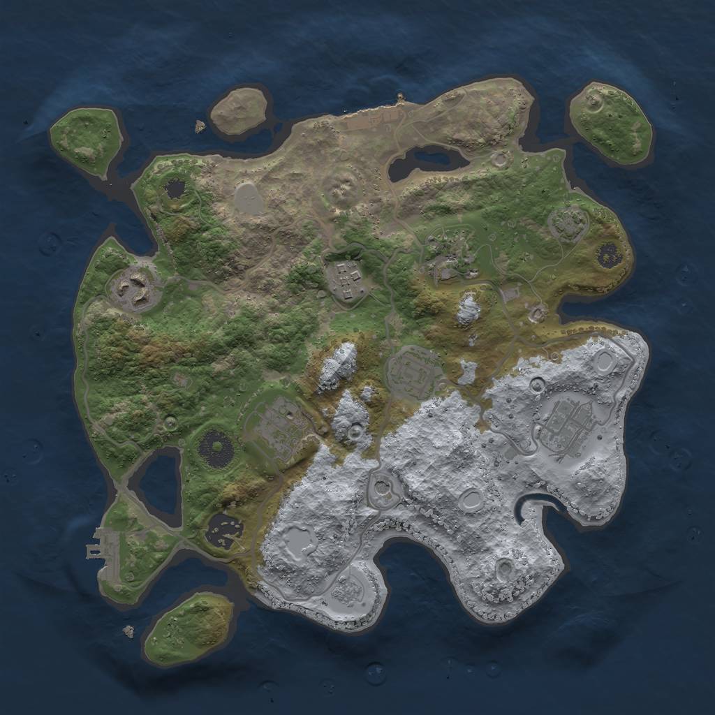 Rust Map: Procedural Map, Size: 3000, Seed: 1814832655, 15 Monuments