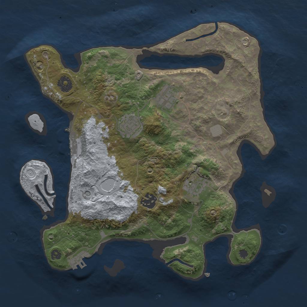 Rust Map: Procedural Map, Size: 3000, Seed: 15671465, 10 Monuments