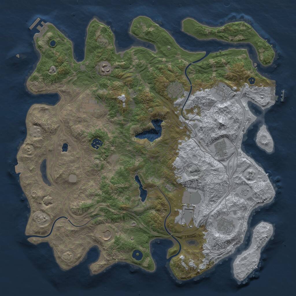 Rust Map: Procedural Map, Size: 4250, Seed: 257330829, 16 Monuments